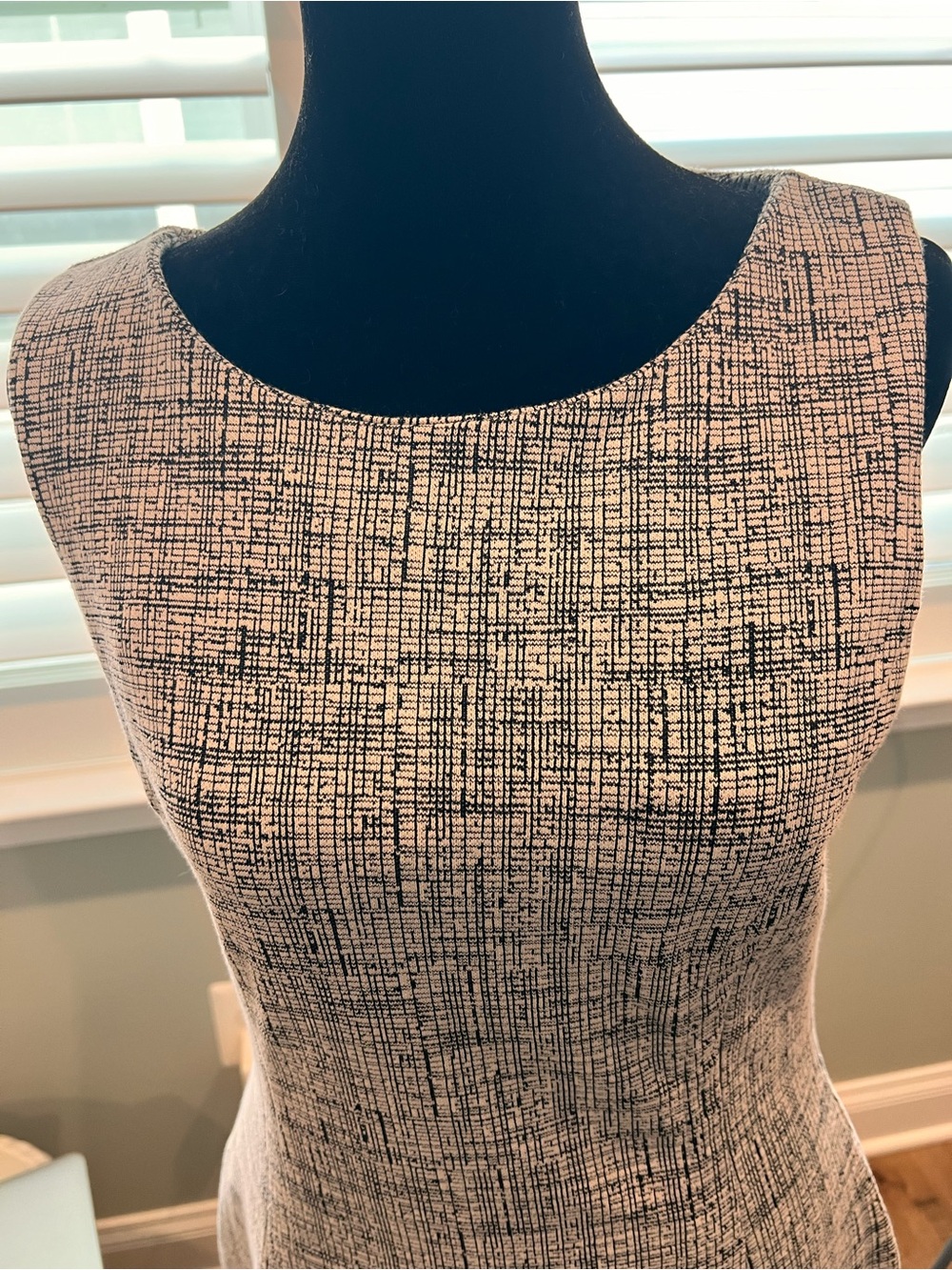 Tahari Black & White Textured Sheath Dress